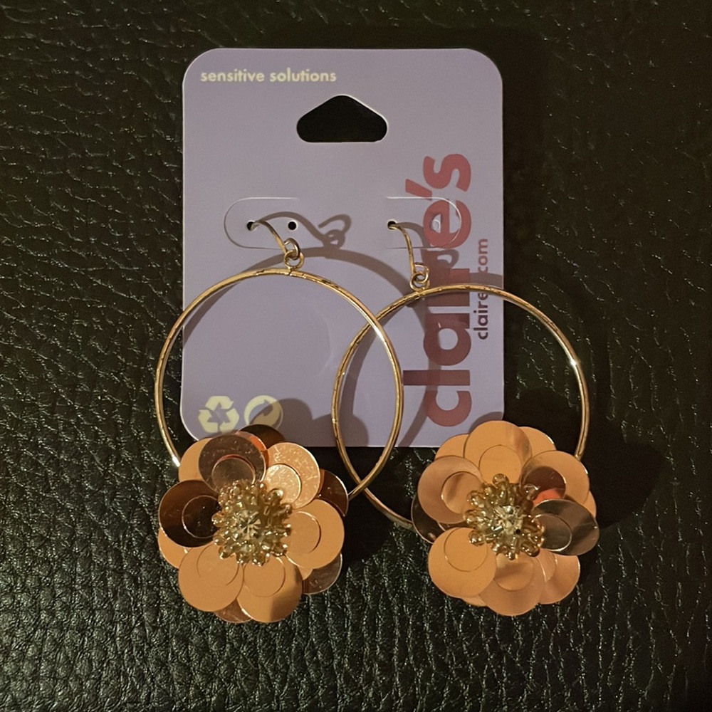 Flower Hoop Earrings